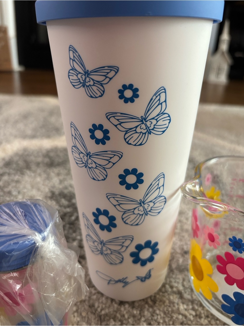 Dolly Parton Blue and Pink Floral Butterfly 4-Piece set NWT - Picture 5 of 5